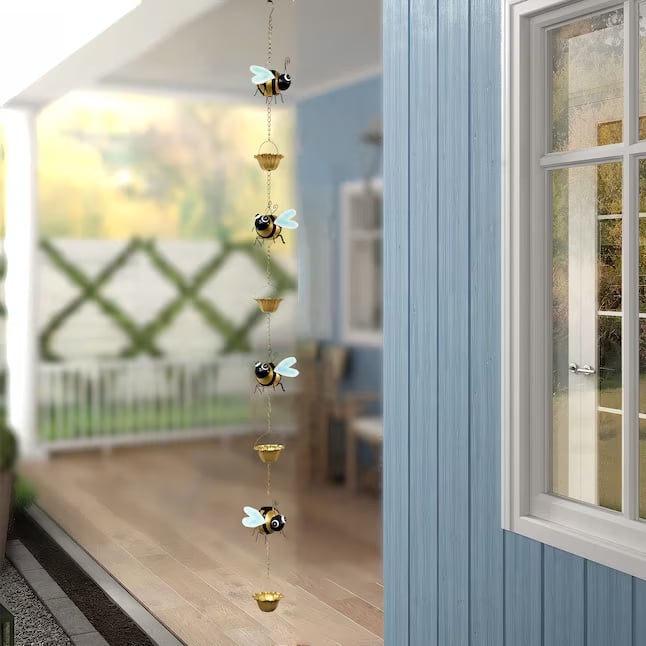 ๐Whimsical Bee Rain Chain โ Transforming Rainy Days into a Garden Spectacle