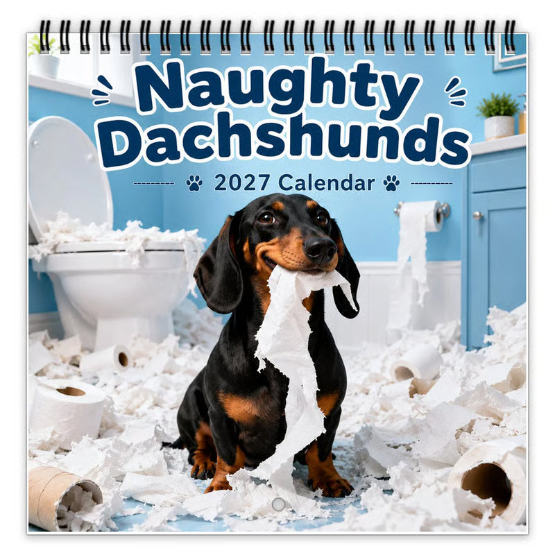 ⏳ Last Day 50% OFF –🐶Naughty Dachshunds 2027 Wall Calendar