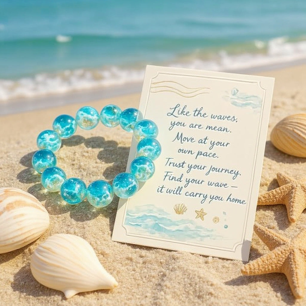 ππSea Glass Beaded Bracelet