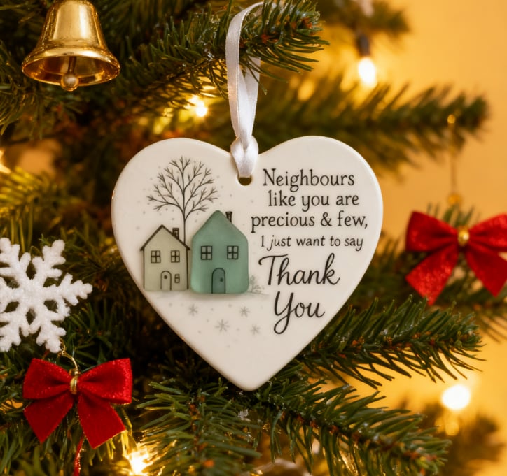 π π"Thank You Neighbours" Heart - Shaped Ornament π₯