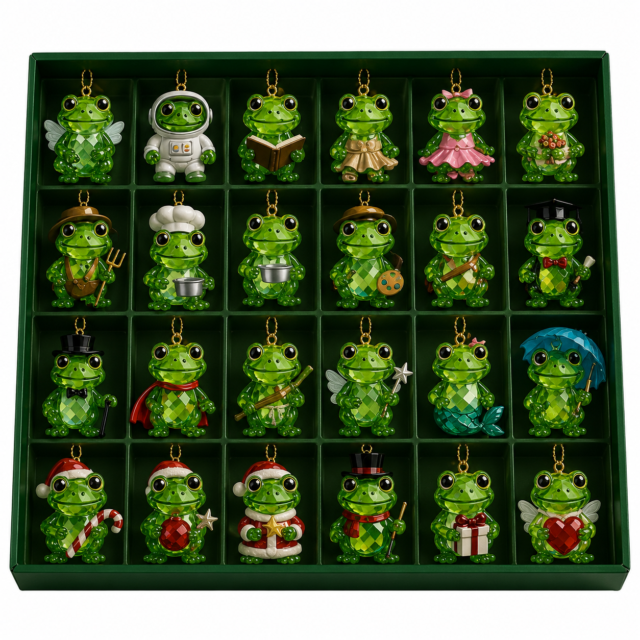 🐸 24-Day Frog Ornament Advent Calendar