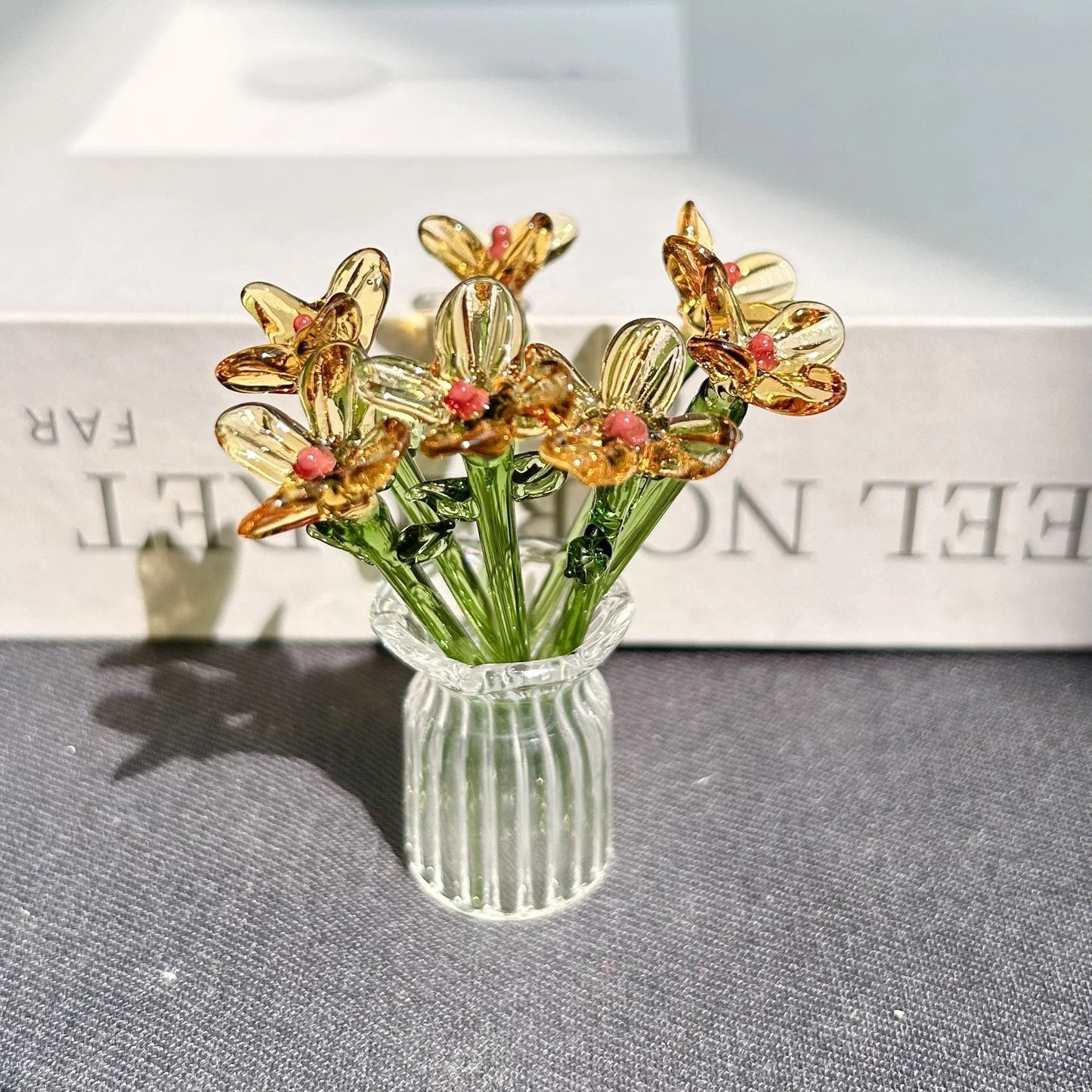 ๐ธ๐ธ2026 Mother's Day Gifts 50% Off--๐Mini Glass Flower Ornament Crafts Artificial Flower Floral Figurine
