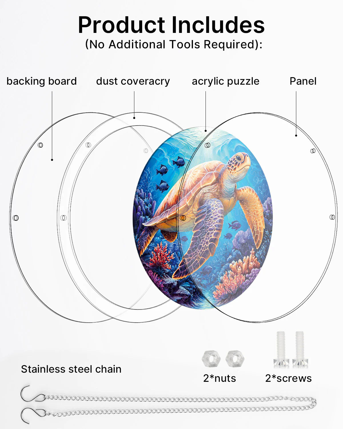 Acrylic Jigsaw Puzzle Suncatcher -Starsea Turtle