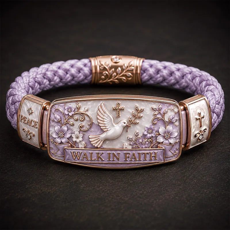 🕊️✝️Walk In Faith Peace Dove Christian Braided Bracelet