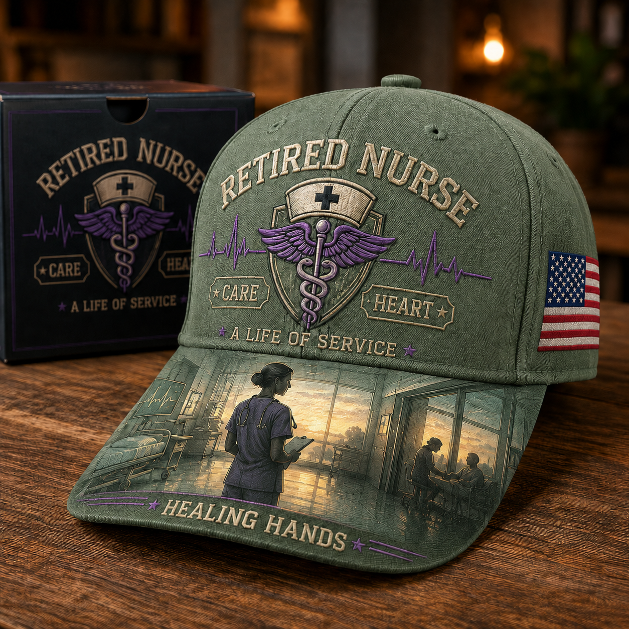 💜Retired Nurse Healing Hands Commemorative Cap🧢
