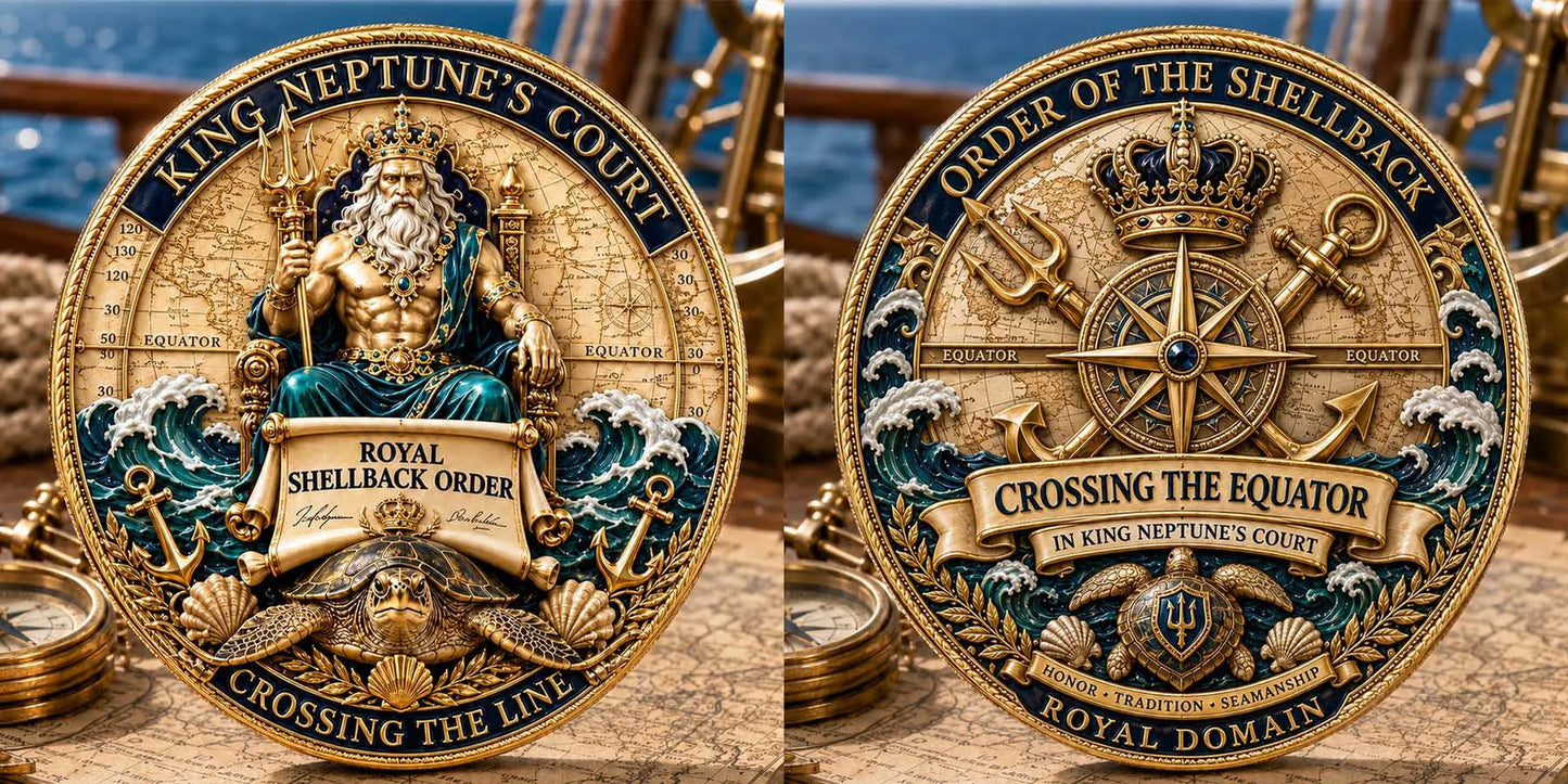 🔥Summer Sale 50% OFF🔥 - King Neptune’s Court – Crossing the Equator Commemorative Coin