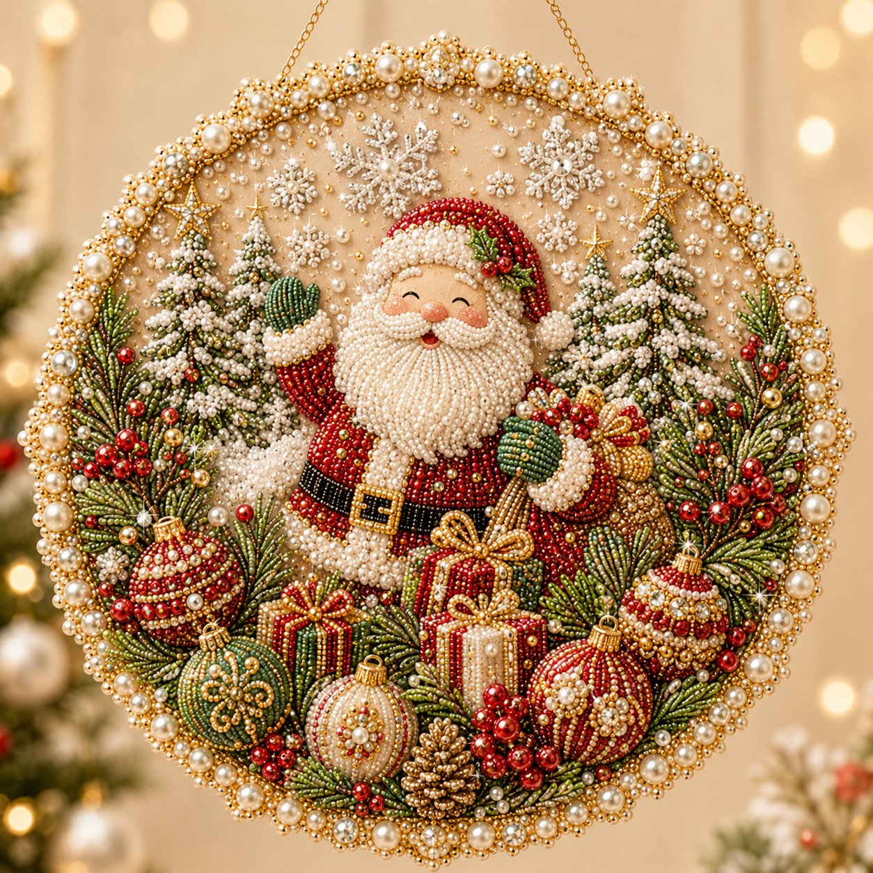 Last Day 50% OFF - πΈπ»ππ Four Seasons & Holiday Pearl Art Hanging Wreath Kit