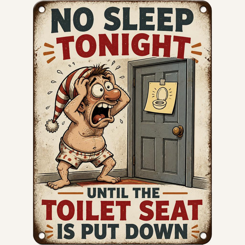 Say It Without Nagging π€« Hilarious Vintage Toilet Seat Reminder Sign