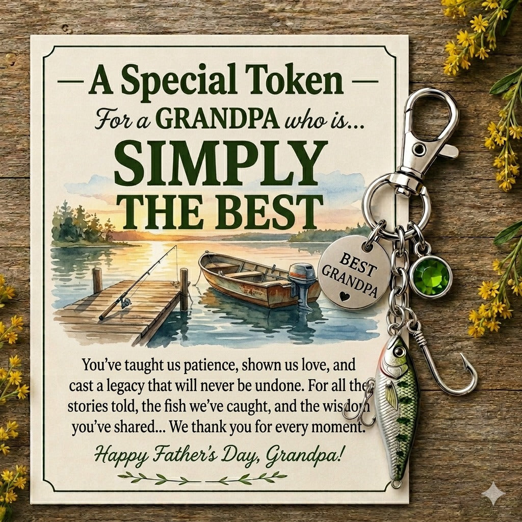 Father’s Day Gift for the Dad Who Loves Fishing keychain