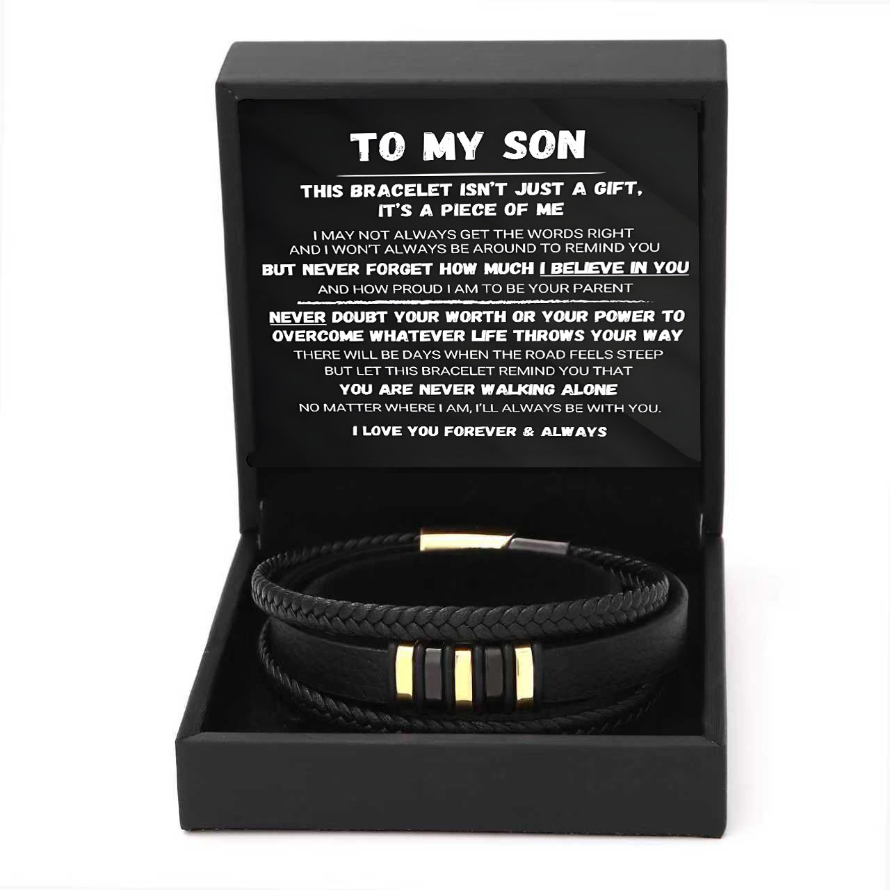 To My Son — Never Walk Alone Braided Bracelet Set❤