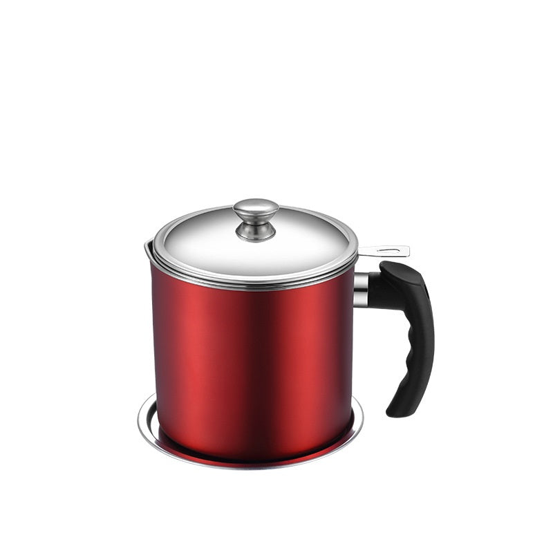 Stainless Steel Oil Strainer Pot, Multi-Function Grease Storage Can with Fine Filter & Lid