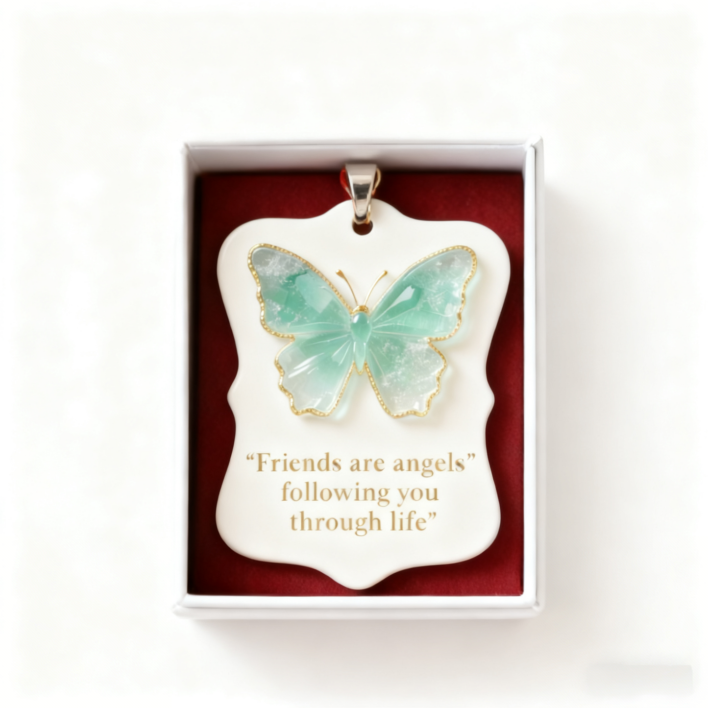 🦋Friends Are Angels Butterfly Christmas Ornament