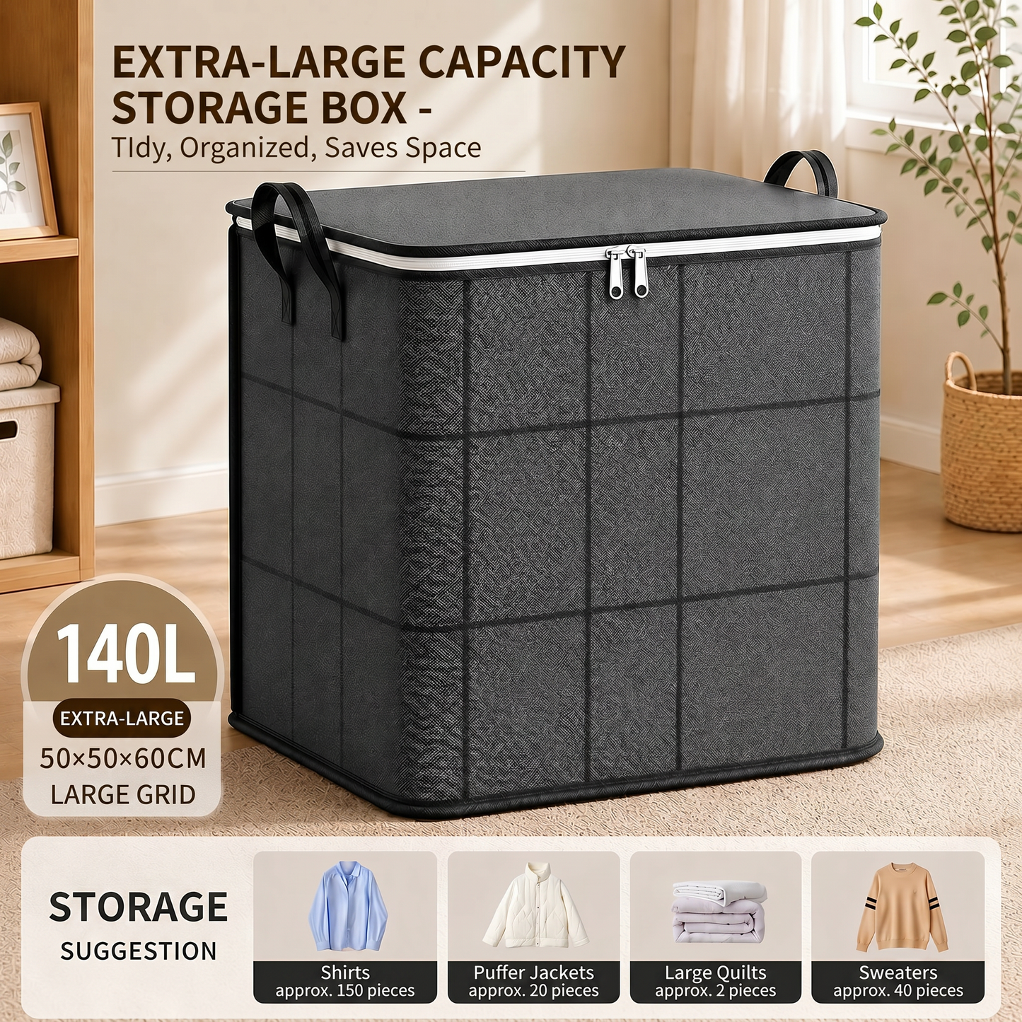 🔥Limited Time 50% OFF Large Capacity Foldable Fabric Clothes Storage Bin