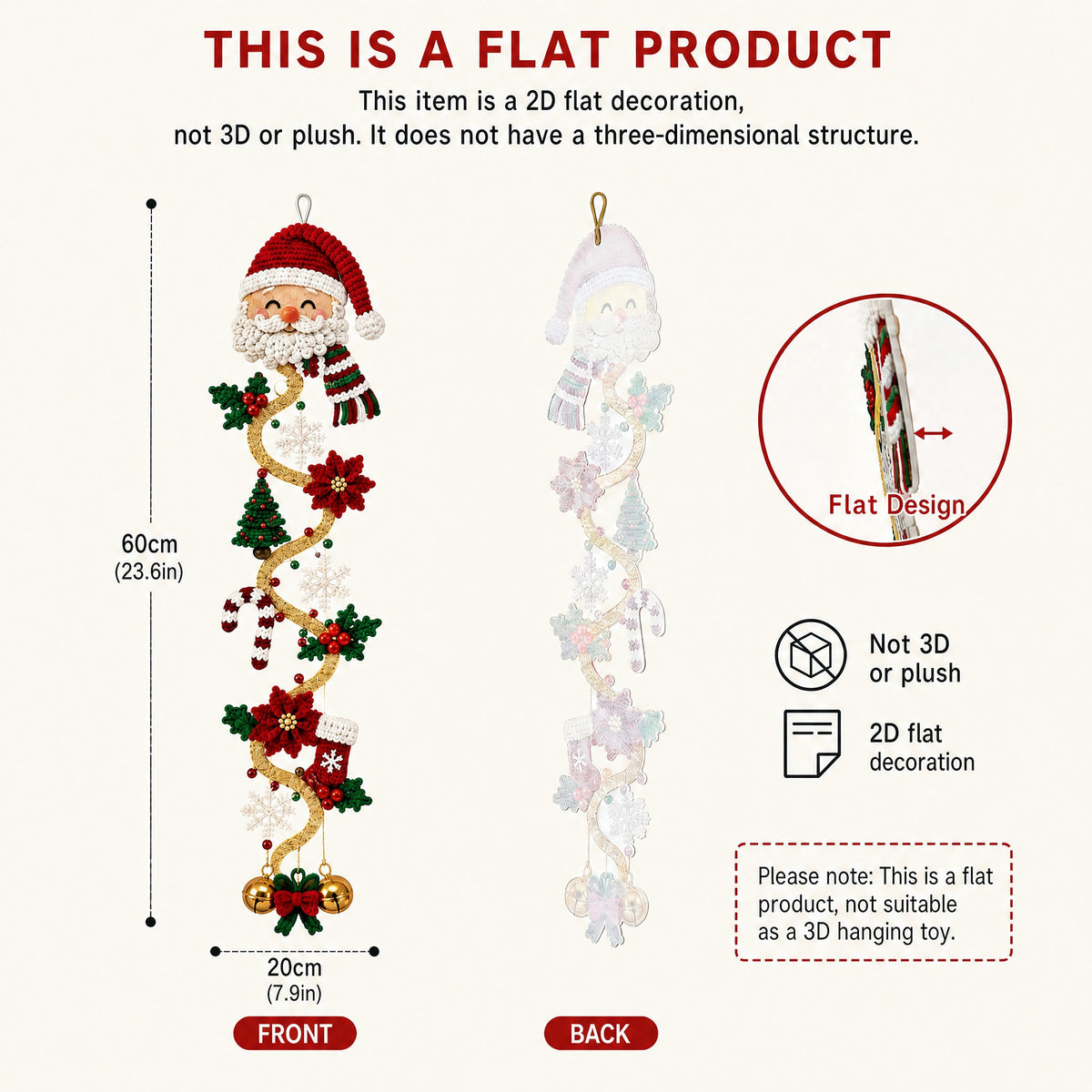 🎄MerryCascade Glowing Christmas Door Hanger | 6 Festive Lighted Designs with Warm Glow, Dimensional Details & Space-Saving Vertical Décor ✨