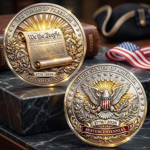 🔥Limited Time 50% OFF🎉1776‑2026 USA 250 Years of Freedom Commemorative Coin, Patriotic Eagle Challenge Coin