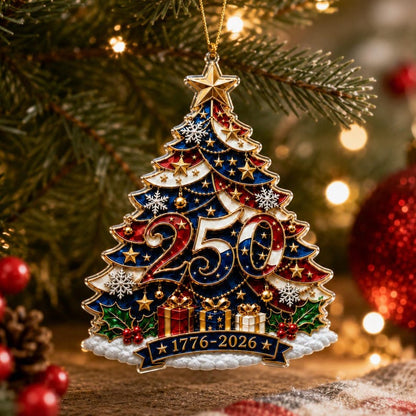 🔥Limited Time 50% OFF🎄 US 250th Anniversary Christmas Ornament, 6 Vintage American Flag Styles
