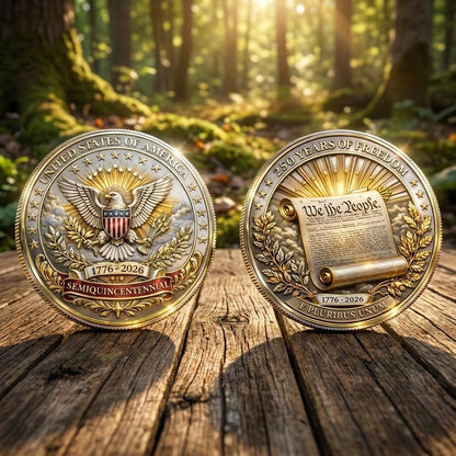 🔥Limited Time 50% OFF🎉1776‑2026 USA 250 Years of Freedom Commemorative Coin, Patriotic Eagle Challenge Coin