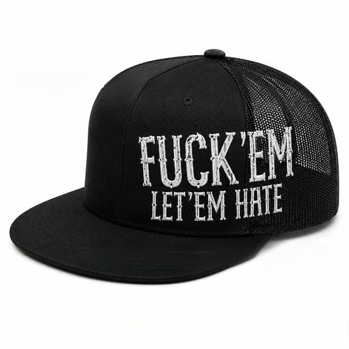 😤Fuck 'Em Let 'Em Hate Graphic Trucker Hat | Breathable Mesh Work & Outdoor Cap For Men