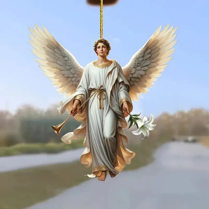 🙏✨ 2D Retro Archangel Gabriel Car Hanging Decor 🚗