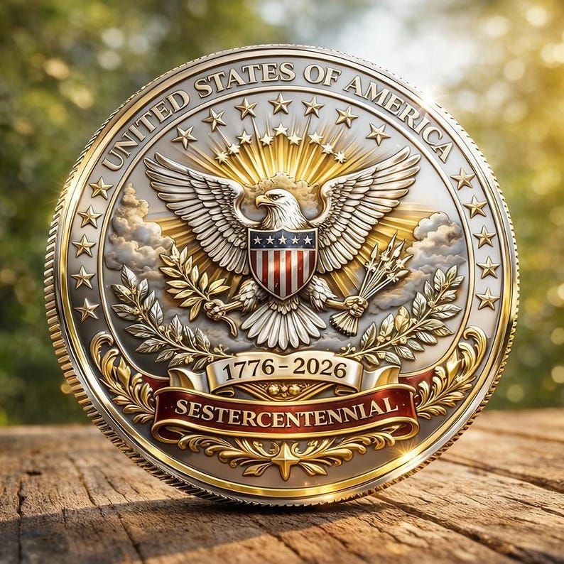 🔥Limited Time 50% OFF🎉1776‑2026 USA 250 Years of Freedom Commemorative Coin, Patriotic Eagle Challenge Coin