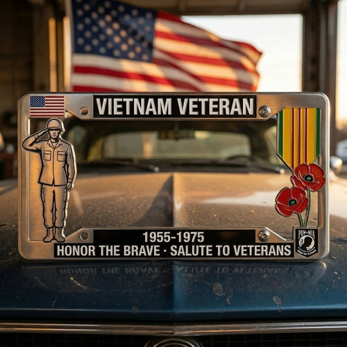 🎖️🦅Vietnam Veteran Tribute License Plate Frame | Perfect for Front & Rear Use