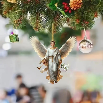 🙏✨ 2D Retro Archangel Gabriel Car Hanging Decor 🚗