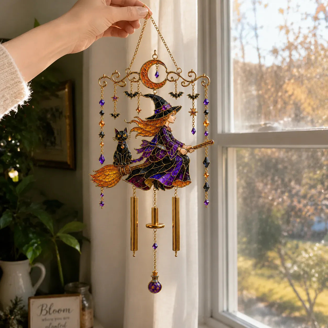 🔥Last Day 50% OFF 🎁Halloween Stained Glass Wind Chimes