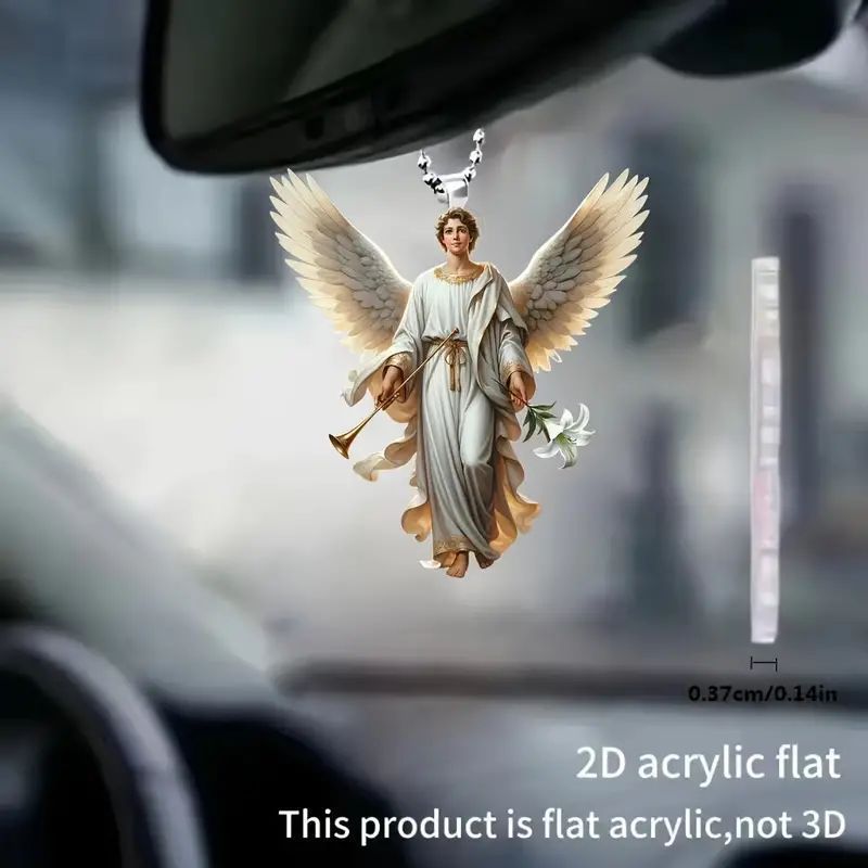 🙏✨ 2D Retro Archangel Gabriel Car Hanging Decor 🚗