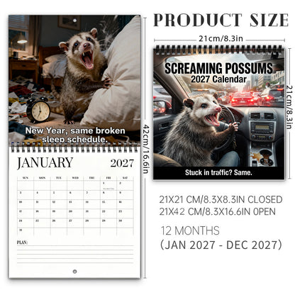 😂 Screaming Possums 2027 Calendar — 12 Months of Pure Chaos