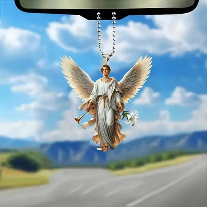 🙏✨ 2D Retro Archangel Gabriel Car Hanging Decor 🚗