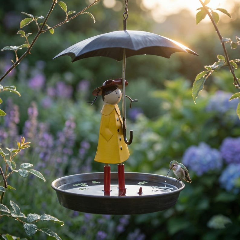 🔥Whimsical Umbrella Girl Bird Feeder, Cute Garden Decor & Perfect Gift for Bird Lovers