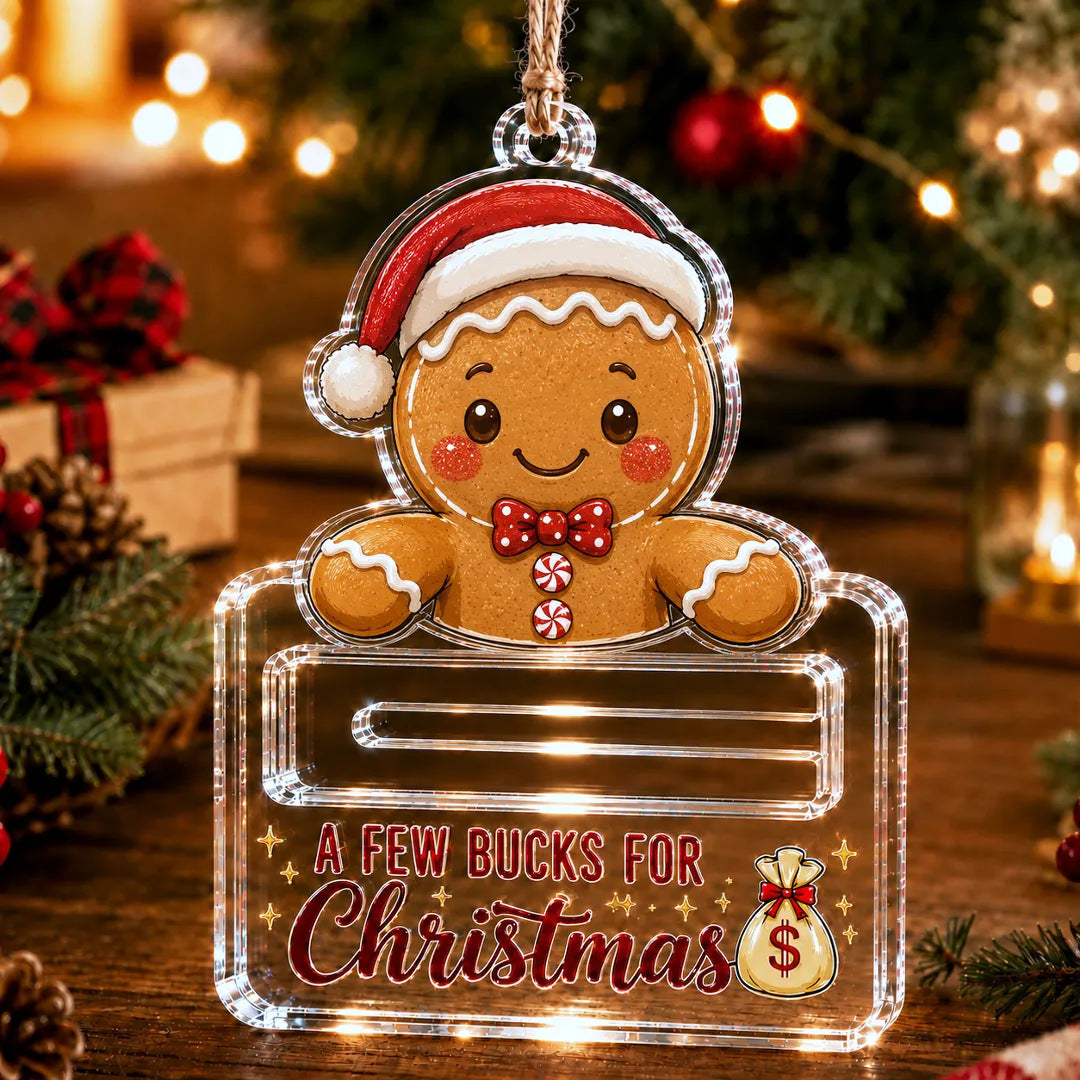 🎄A Few Bucks For Christmas™ Crystal Acrylic Money Holder Ornament