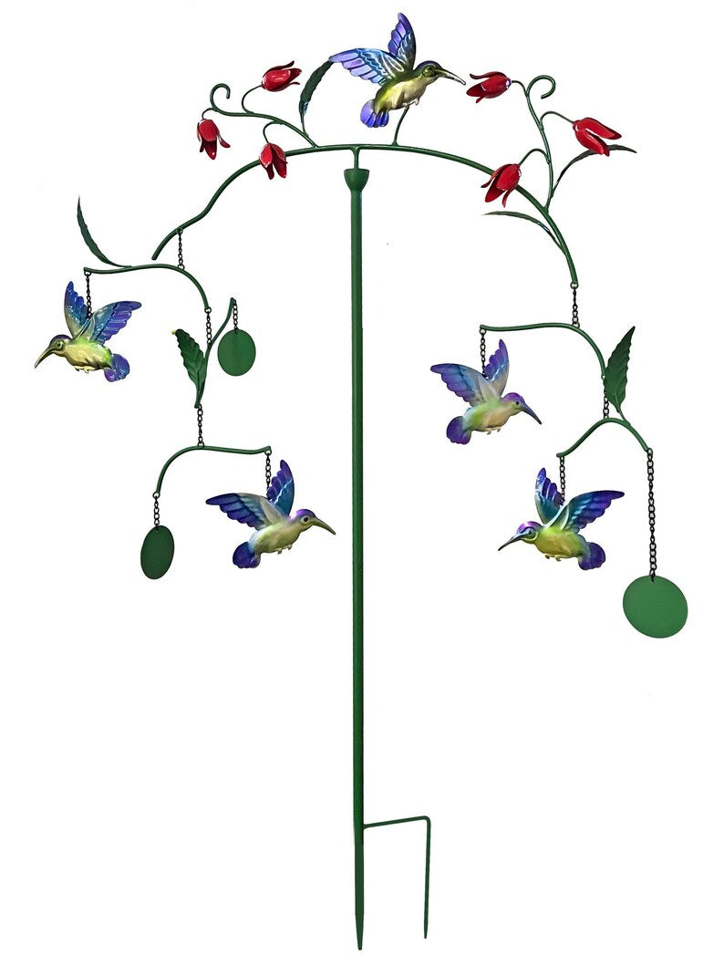 🔥Limited Time Offer🐦Hummingbird & Cardinal Balance Wind Spinner Garden Stake, Metal Kinetic Outdoor Decor (2 Styles)