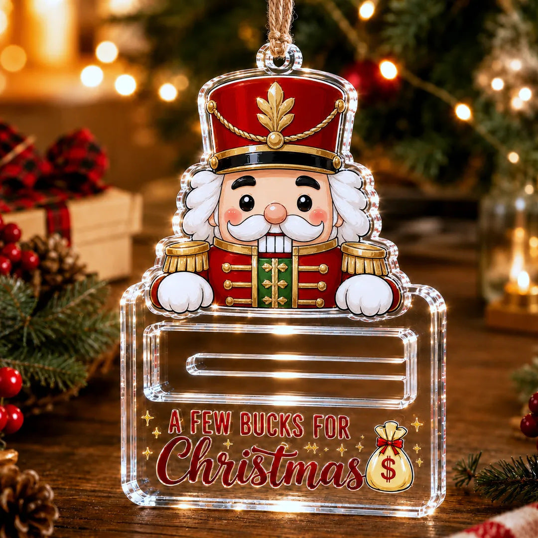 🎄A Few Bucks For Christmas™ Crystal Acrylic Money Holder Ornament