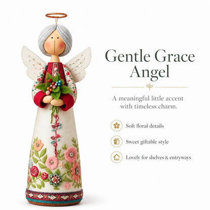 🌼Cottage Floral Folk Art Angel Figurine, 4 Styles 8 Inch Blessing Angel Statue