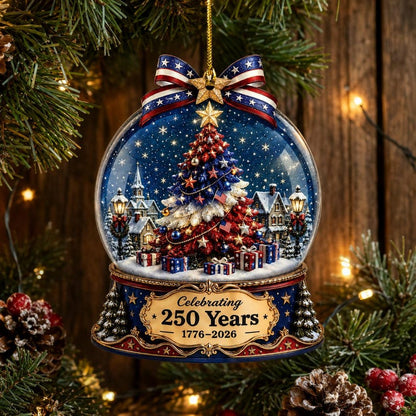🔥Limited Time 50% OFF🎄 US 250th Anniversary Christmas Ornament, 6 Vintage American Flag Styles