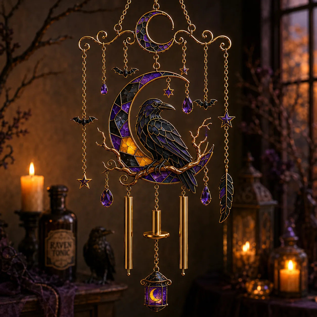 🔥Last Day 50% OFF 🎁Halloween Stained Glass Wind Chimes