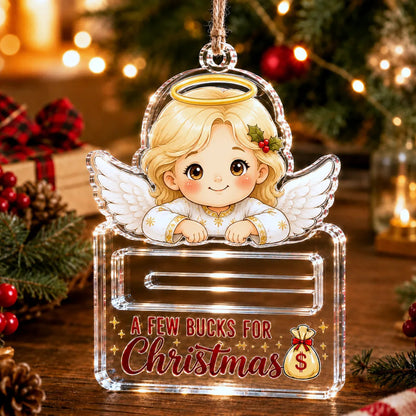 🎄A Few Bucks For Christmas™ Crystal Acrylic Money Holder Ornament