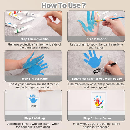 Family Handprint Keepsake Frame DIY Paint Kit