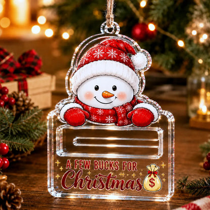 🎄A Few Bucks For Christmas™ Crystal Acrylic Money Holder Ornament