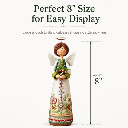 🌼Cottage Floral Folk Art Angel Figurine, 4 Styles 8 Inch Blessing Angel Statue