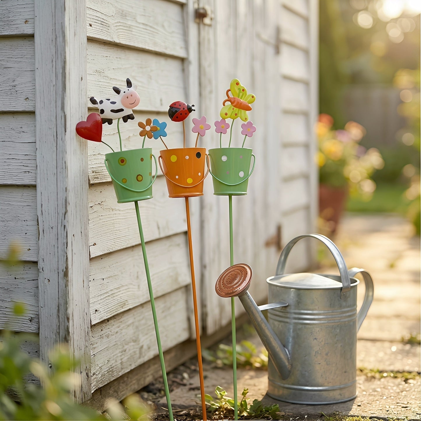 🔥Last Day 49% OFF-🌱Set of 3 Metal Flower Pot Garden Stakes