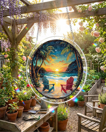 DIY Acrylic Landscape Puzzle Suncatcher, Stained Glass Style Window Light Catcher