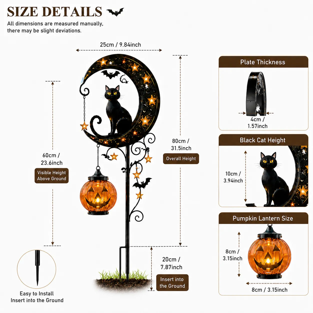 🔥Limited Time 50% OFF🎃Halloween Moon Black Cat Solar Garden Stake Light