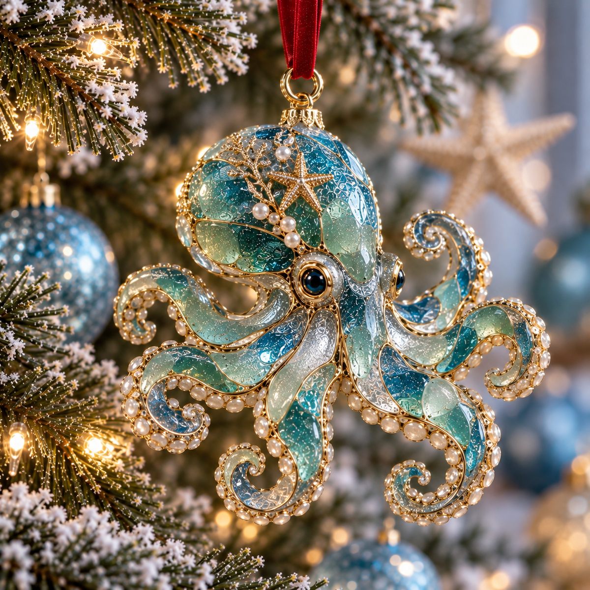 🔥Limited-Time 50% OFF 🌊 Sea Glass Ocean Christmas Ornaments