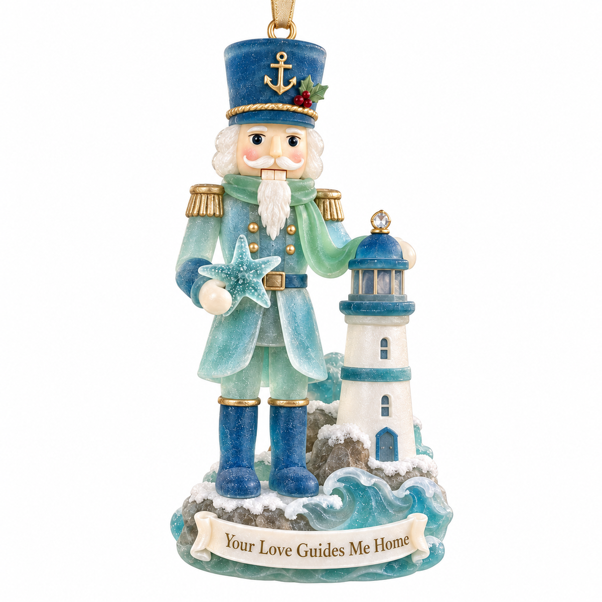 🌊 Coastal Nutcracker Christmas Ornament