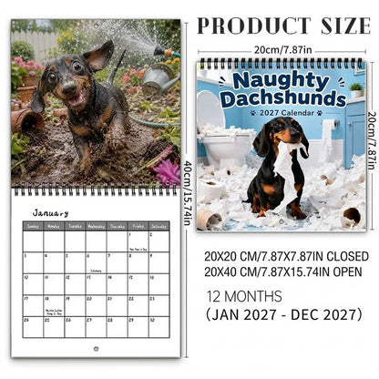 ⏳ Last Day 50% OFF –🐶Naughty Dachshunds 2027 Wall Calendar