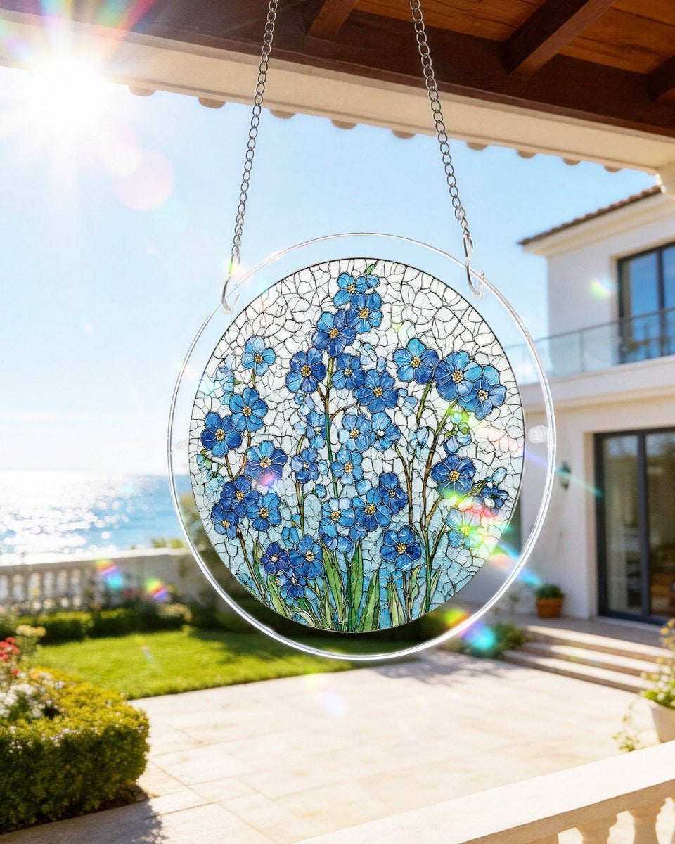 DIY Acrylic Floral Puzzle Suncatcher, Stained Glass Style Window Light Catcher