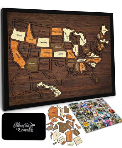 🔥Last Day 49% OFF - Wooden USA Map Puzzle❤️
