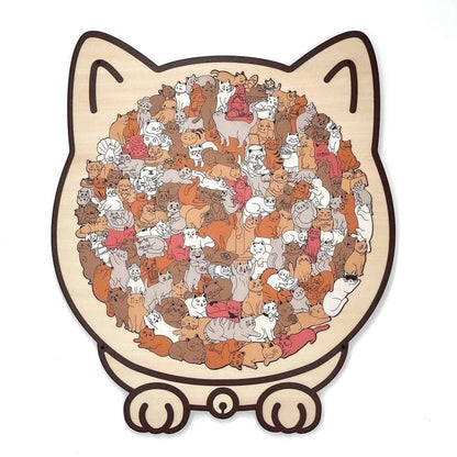 🎁Holiday Special Offer: Enjoy a 49% Discount🐈135-Piece Morandi-Colored Cat Shaped Wooden Jigsaw Puzzle